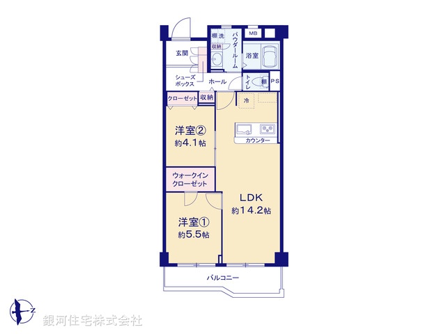 G00377055 神奈川県横浜市中区本牧緑ヶ丘 中古マンション 2398万円【間取図】