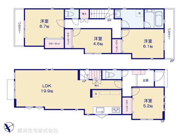 G00377102 神奈川県横浜市旭区白根４丁目 新築一戸建て 4980万円【間取図】