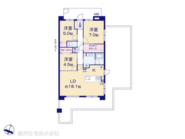 G00377145 神奈川県横浜市都筑区早渕１丁目 中古マンション 5980万円【間取図】