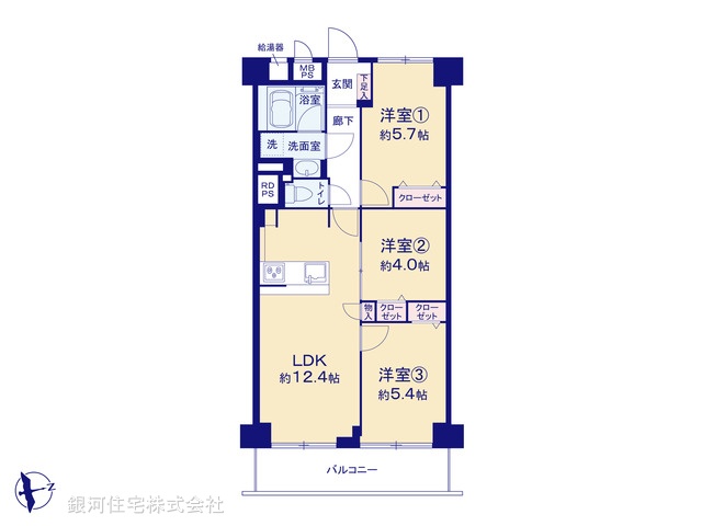 G00377161 東京都江戸川区西葛西６丁目 中古マンション 4090万円【間取図】