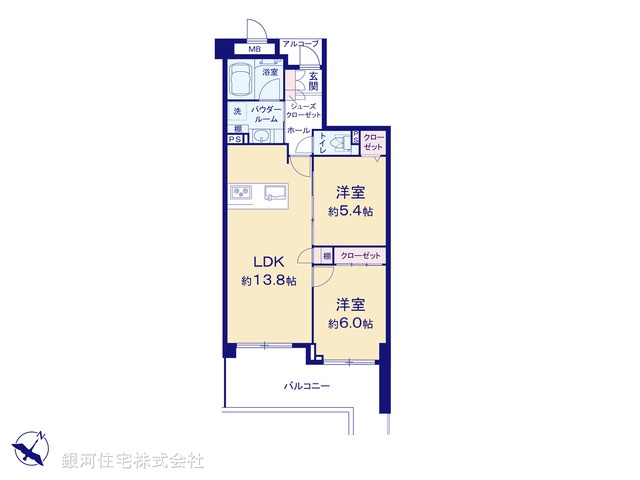 G00377187 神奈川県横浜市鶴見区岸谷３丁目 中古マンション 3180万円【間取図】
