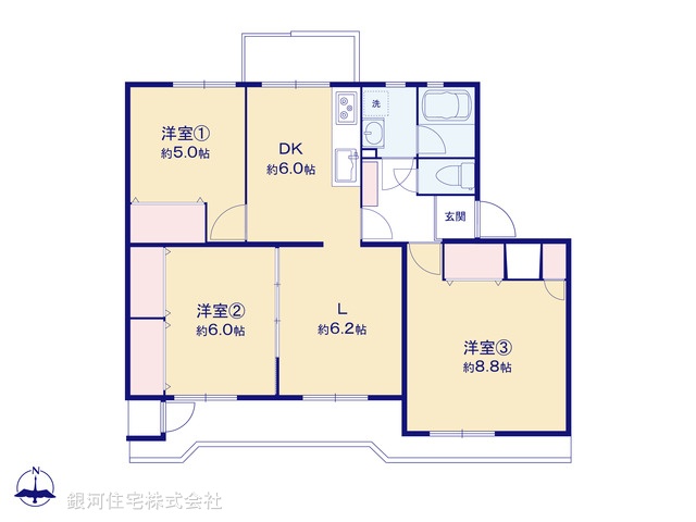 G00377194 神奈川県川崎市多摩区枡形１丁目 中古マンション 1499万円【間取図】