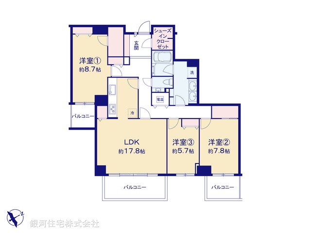 G00377237 東京都町田市成瀬６丁目 中古マンション 5180万円【間取図】