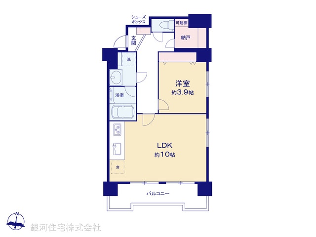 G00377319 東京都板橋区大山金井町 中古マンション 2698万円 専有面積42.72m² (約12.92坪) 間取り１ＬＤＫ 所在階11階 築年月1978年11月(築46年)【間取図】