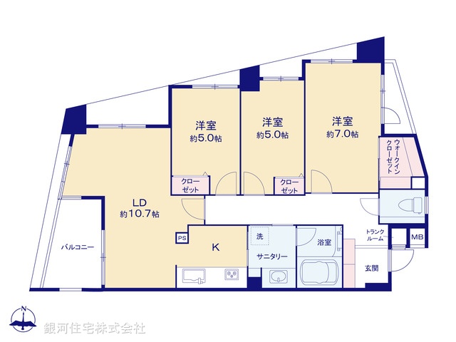 G00377334 埼玉県和光市白子２丁目 中古マンション 3980万円【間取図】