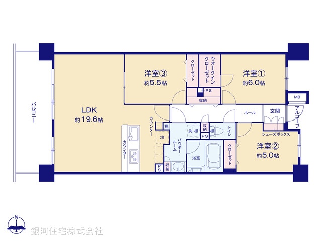 G00377362 神奈川県横浜市都筑区加賀原２丁目 中古マンション 4480万円【間取図】