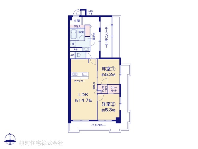 G00377392 神奈川県横浜市青葉区藤が丘２丁目 中古マンション 3280万円【間取図】