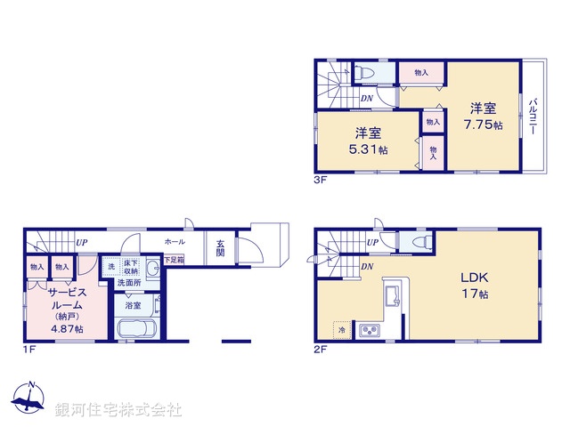G00377410 埼玉県川口市三ツ和３丁目 新築一戸建て 3698万円【間取図】