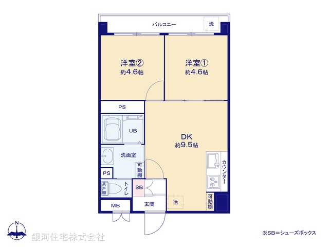 G00377438 東京都江戸川区中央２丁目 中古マンション 1899万円【間取図】
