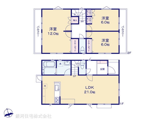 G00377448 東京都町田市原町田２丁目 新築一戸建て 6780万円【間取図】