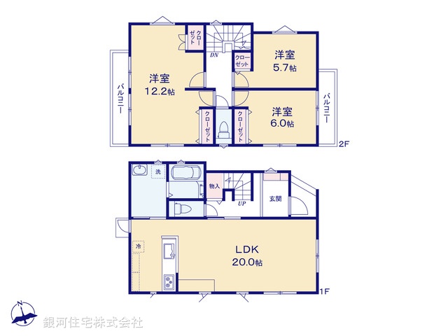 G00377449 東京都町田市原町田２丁目 新築一戸建て 6780万円【間取図】