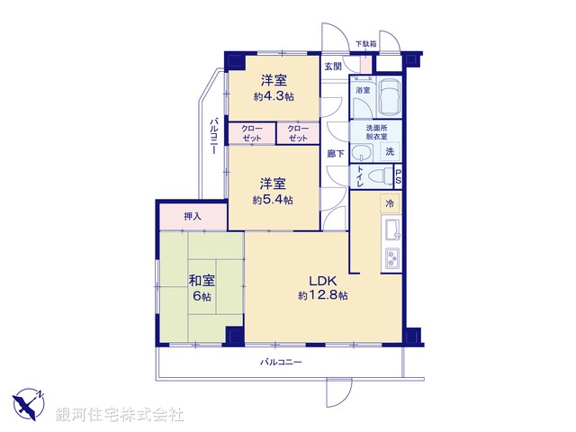 G00377486 神奈川県横浜市都筑区牛久保町 中古マンション 2499万円【間取図】