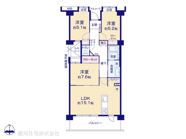 G00377511 東京都八王子市打越町 中古マンション 3180万円【間取図】