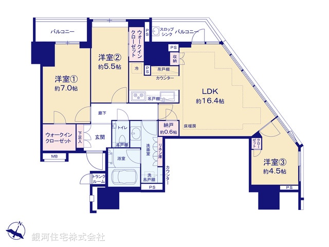 G00377530 神奈川県横浜市西区北幸２丁目 中古マンション 1億5990万円【間取図】