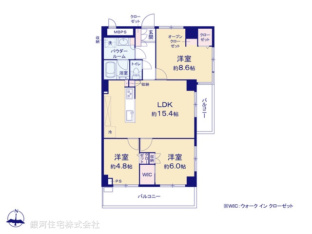 G00377625 東京都国立市西２丁目 中古マンション 5499万円【間取図】