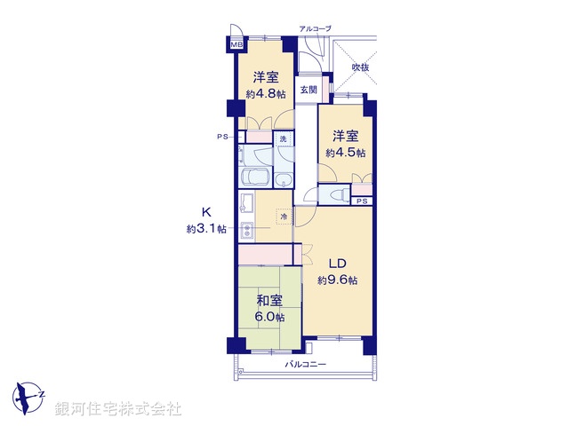 G00377627 東京都調布市布田２丁目 中古マンション 5799万円【間取図】