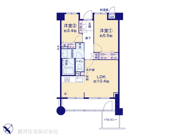 G00377642 神奈川県横浜市中区伊勢佐木町５丁目 中古マンション 4790万円【間取図】