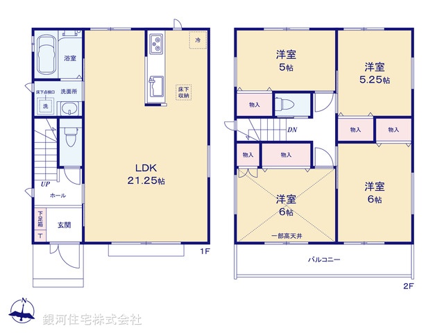 G00377667 千葉県我孫子市下ヶ戸 新築一戸建て 3898万円【間取図】