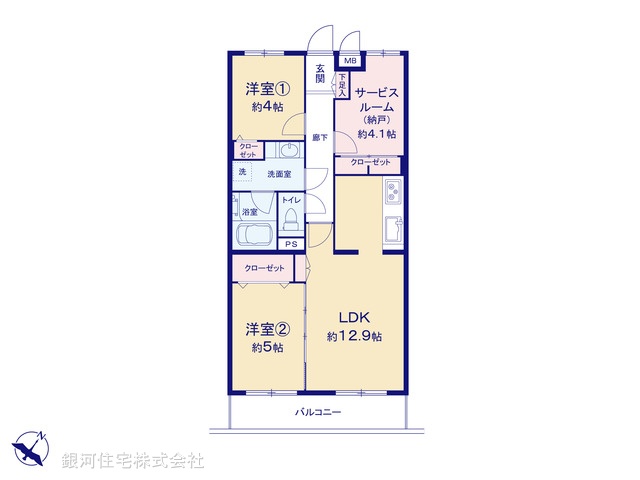G00377686 神奈川県横浜市戸塚区汲沢３丁目 中古マンション 1999万円【間取図】