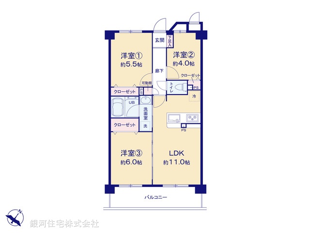 G00377770 埼玉県朝霞市溝沼２丁目 中古マンション 3499万円【間取図】