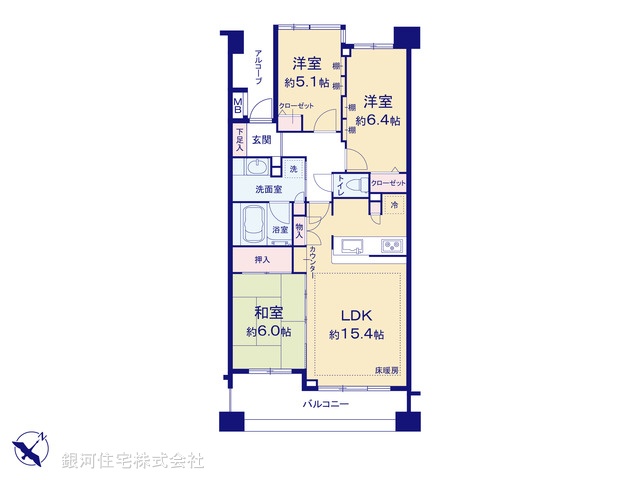 G00377780 東京都多摩市南野２丁目 中古マンション 2690万円【間取図】