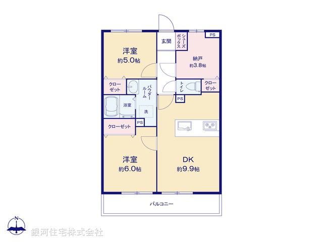 G00377781 東京都世田谷区弦巻１丁目 中古マンション 6680万円【間取図】