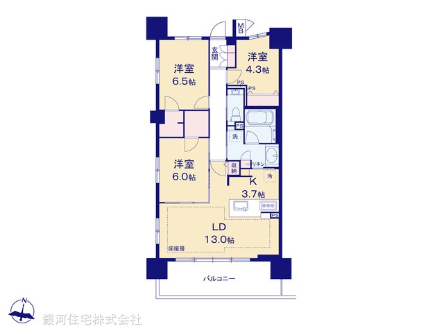 G00377786 神奈川県横浜市青葉区奈良４丁目 中古マンション 5380万円【間取図】
