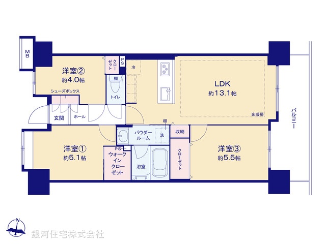 G00377799 東京都葛飾区高砂１丁目 中古マンション 4280万円【間取図】