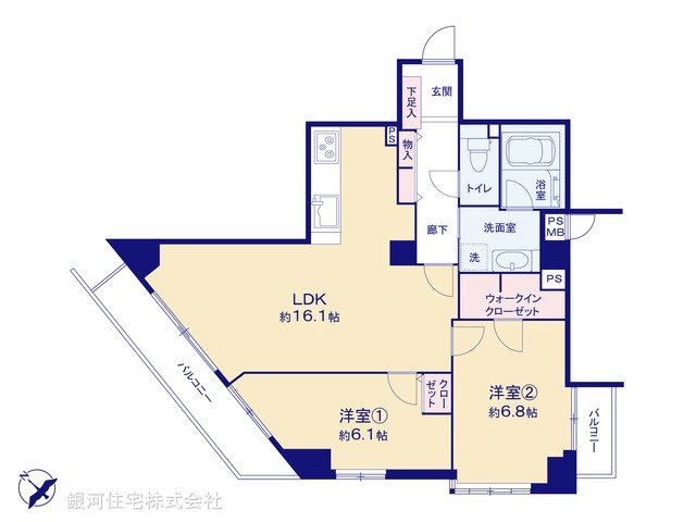 G00377815 東京都中野区南台４丁目 中古マンション 7990万円【間取図】