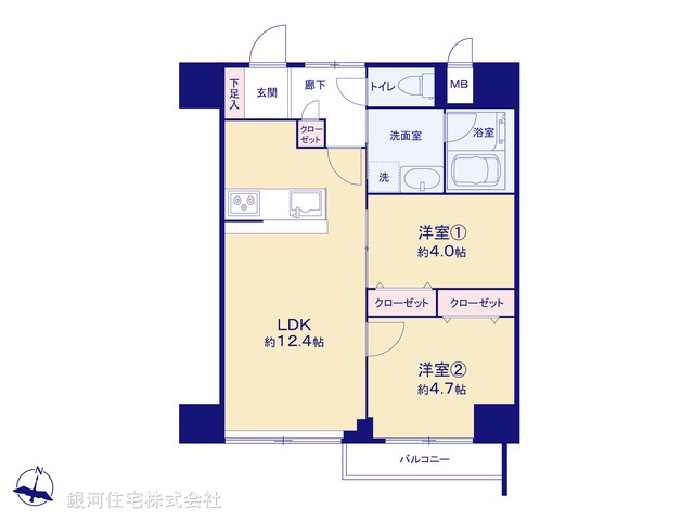 G00377816 東京都文京区小石川２丁目 中古マンション 6490万円【間取図】