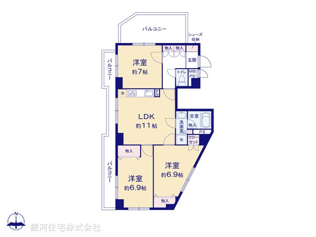 G00377858 東京都中野区野方３丁目 中古マンション 6380万円【間取図】