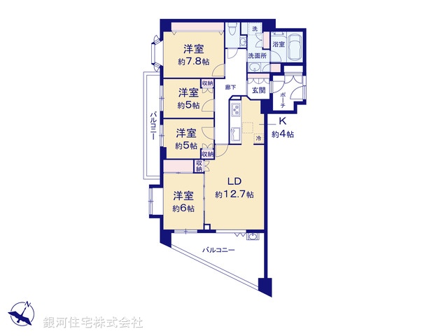 G00377890 東京都世田谷区桜上水４丁目 中古マンション 1億2800万円【間取図】