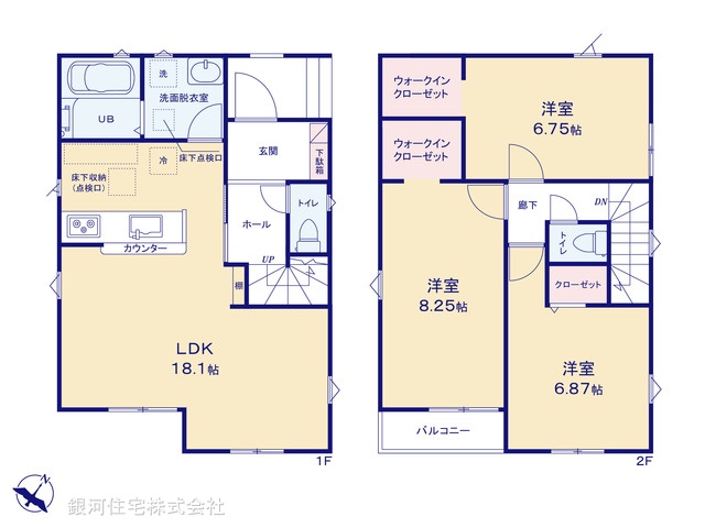G00377892 千葉県松戸市六高台６丁目 新築一戸建て 3480万円【間取図】