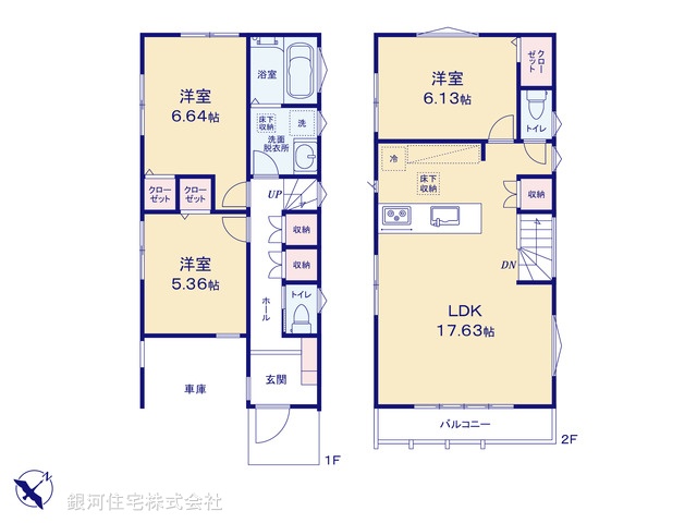 G00377902 千葉県浦安市海楽１丁目 新築一戸建て 6180万円【間取図】