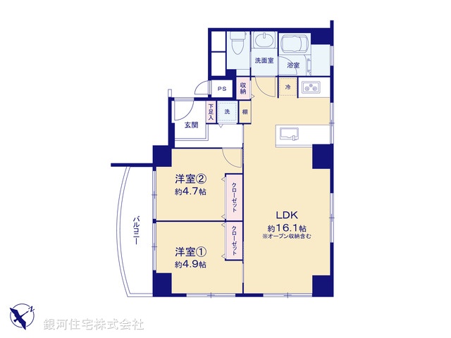 G00377973 東京都世田谷区池尻２丁目 中古マンション 5980万円【間取図】