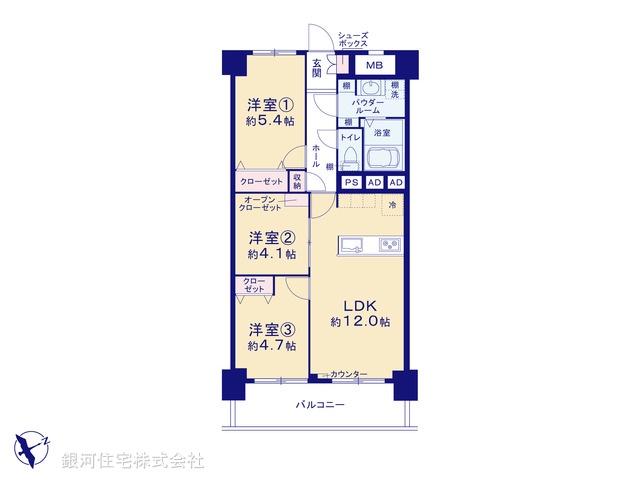G00377992 東京都江東区南砂１丁目 中古マンション 3880万円【間取図】