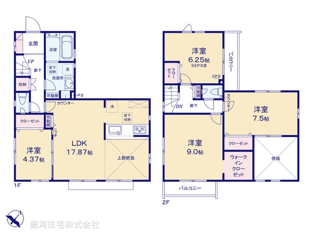 G00377998 東京都東村山市青葉町２丁目 新築一戸建て 4680万円【間取図】