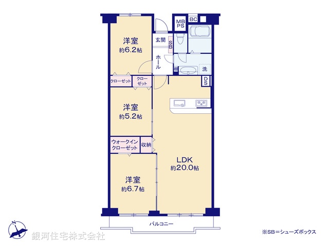 G00378003 千葉県我孫子市天王台５丁目 中古マンション 1798万円【間取図】