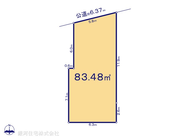 G00378035 東京都足立区扇３丁目 土地 4390万円【区画図】