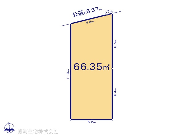 G00378036 東京都足立区扇３丁目 土地 4290万円【区画図】