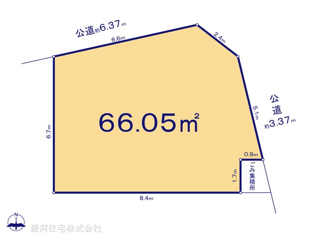 G00378037 東京都足立区扇３丁目 土地 4590万円【区画図】