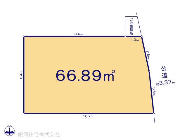 G00378038 東京都足立区扇３丁目 土地 4390万円【区画図】
