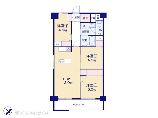 G00378130 埼玉県川口市川口４丁目 中古マンション 2980万円【間取図】