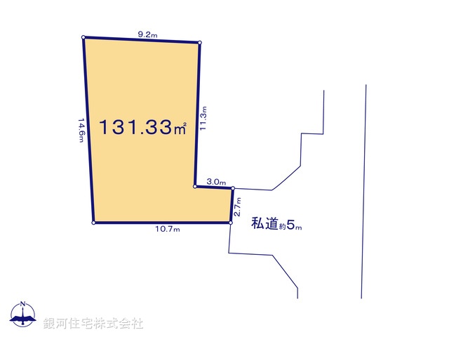G00378134 東京都東大和市狭山２丁目 土地 1480万円【区画図】