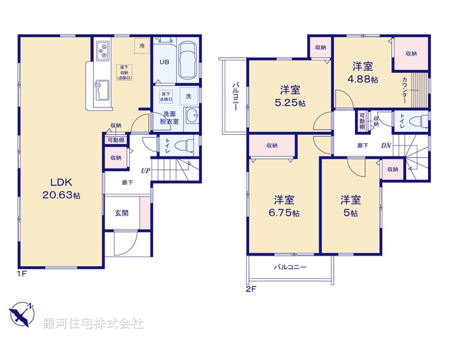 G00378166 神奈川県横浜市青葉区大場町 新築一戸建て 6580万円【間取図】