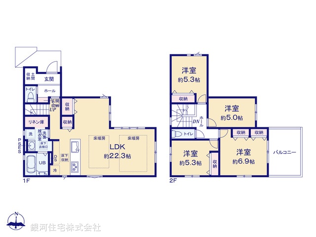 G00378221 神奈川県藤沢市西富２丁目 新築一戸建て 6098万円【間取図】