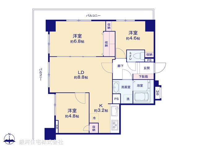 G00378242 東京都足立区鹿浜４丁目 中古マンション 3390万円【間取図】