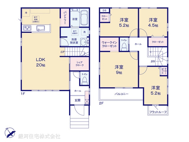 G00378255 東京都福生市南田園３丁目 新築一戸建て 4290万円【間取図】