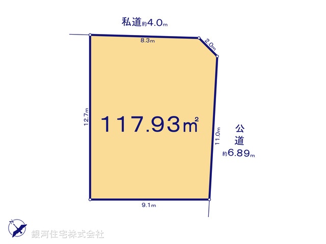 G00378278 東京都府中市西府町５丁目 土地 4250万円【区画図】