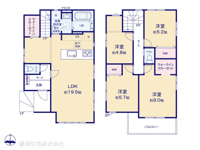 G00378315 千葉県千葉市中央区旭町 新築一戸建て 4399万円【間取図】